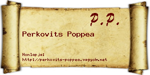 Perkovits Poppea névjegykártya